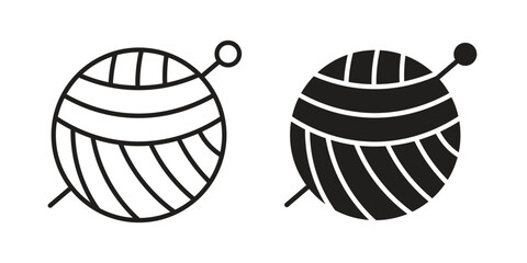 Crochet icon solid style. Flat vector illustration.