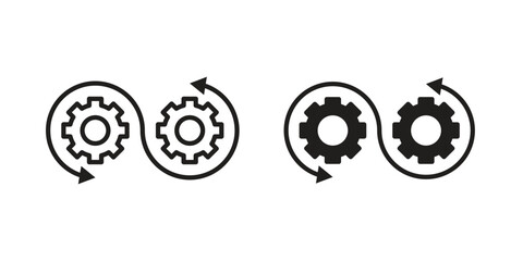 Devops icon solid style. Flat vector illustration.