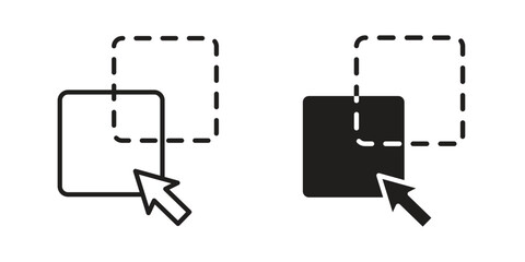 Drag and drop icon solid style. Flat vector illustration.