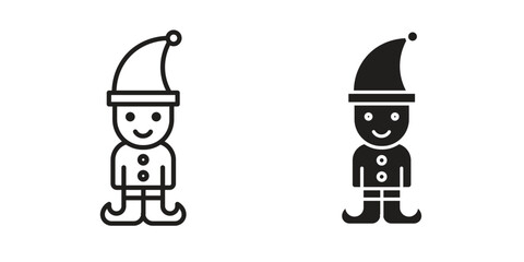 Elf icon solid style. Flat vector illustration.