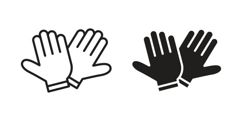 Gloves icon solid style. Flat vector illustration.