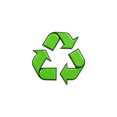 Simplified, Contoured recycle symbol
