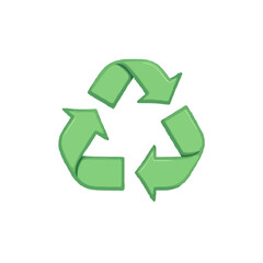 Simplified, green recycle symbol