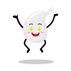 Cute Hand Drawn white Blood Drop Excited jump