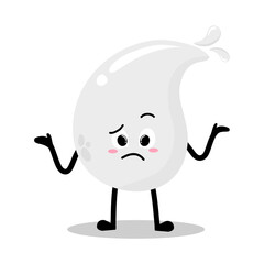 Cute Hand Drawn white Blood Drop Shrug Don't Know