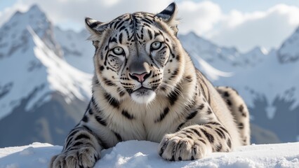 Fototapeta premium Winter Wildlife Wonders A Glimpse into the Frozen Forest