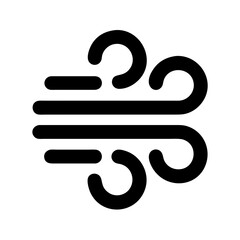 Stylized wind symbol representing air flow in a simple and modern design