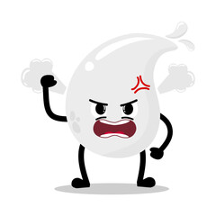 Cute Hand Drawn Furious Mad white Blood Drop