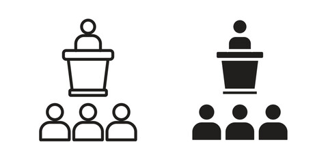 Lecture icon solid style. Flat vector illustration.