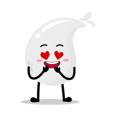 Cute Hand Drawn Crazy In Love white Blood Drop