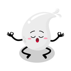 Cute Hand Drawn Relaxed Yoga white Blood Drop