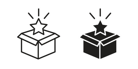 New product icon solid style. Flat vector illustration.