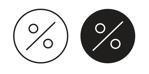Percent icon solid style. Flat vector illustration.