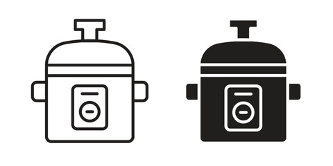 pressure cooker icon solid style. Flat vector illustration.