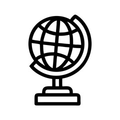 Classic globe symbolizing geography and travel in a minimalist outline design
