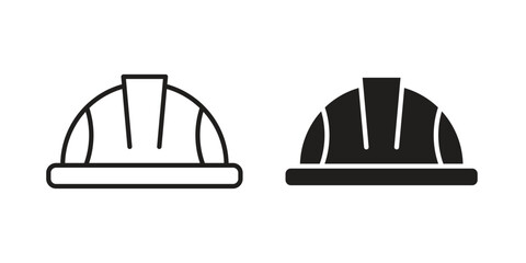 Safety helmet icon solid style. Flat vector illustration.