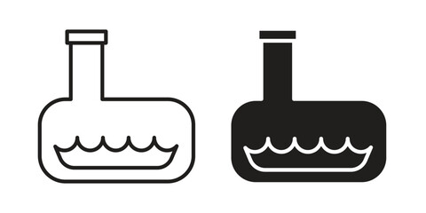 Obraz premium Sewerage tank icon solid style. Flat vector illustration.