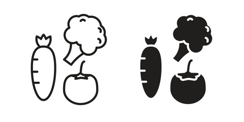 Vegetable icon solid style. Flat vector illustration.