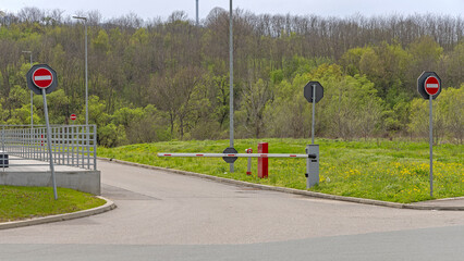 Ramp Down Barrier Exit Only Road Way Transport