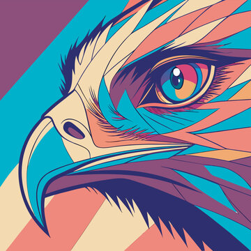  a falcon eye, created in WPAP (Wedha's Pop Art Portrait) style.