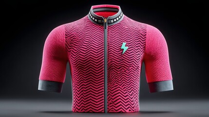 Stylish athletic jersey with a unique zigzag pattern, perfect for cycling or workout enthusiasts.
