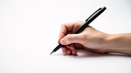 Hand Writing With Pen On Paper