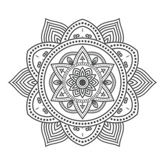 Circular Decorative pattern art of a mandala. Henna tatoo mandala Design. Mehndi style art. oriental style Coloring book page illustration