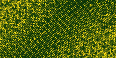 Yellow halftone pattern. Retro comic gradient background. Bright orange pixelated dotted texture overlay. Cartoon pop art faded gradient pattern. Vector backdrop for poster, banner, advertisement