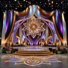 Obraz premium Wedding or festival stage with grand decor high resolution picture