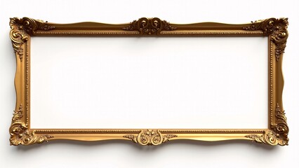Ornate Gold Picture Frame With White Space