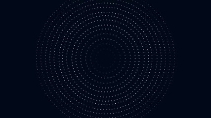 Pulsating Halftone Rings, Hypnotic Circular Pattern with Concentric Rings and Shimmering Particles in a Cyberpunk Fractal Digital Art Background for Futuristic Data Visualization and Seamless Loop - Powered by Adobe