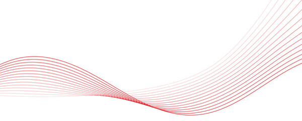 Red Waves Flowing Across a White Backdrop