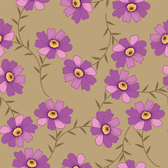 Obraz premium floral pattern, silhouette floral pattern, floral, vector, drawn 