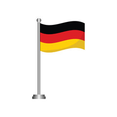 Germany Flag Waving on Flagpole Vector