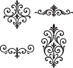 Elegant Ornamental Flourish Design Elements – Vintage Vector Decorations