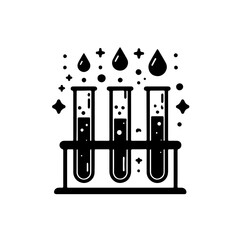  Test Tubes in Rack with Droplets