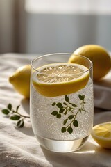 Fototapeta premium lemon and mint tea