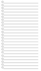 23 bullets and lines isolated over white (transparent) background; vector illustration of todo list  / checklist