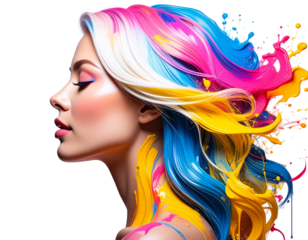  Melting Portrait of Woman with Dripping Paint Effect, Abstract AI Concept”