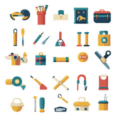 2D Flat icon DIY & Crafting Icons isolated in White Background