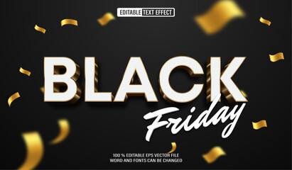 Editable 3d text style effect - black Friday text effect Template