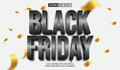 Editable 3d text style effect - black Friday text effect Template