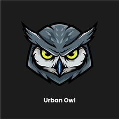 Urban Owl Mascot Logo Flat Vector Night Watcher Design