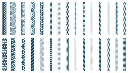 Collection of decorative border designs showcases various cultural and geometric elements for design projects and creative work.