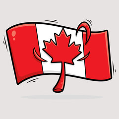 Flag Canada Cartoon Vector