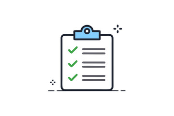 clean mono line checklist task icon layout