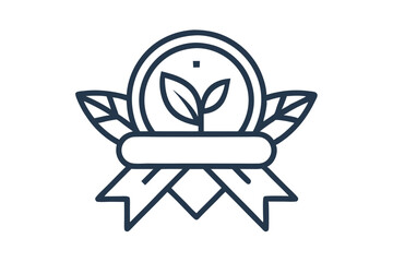 clean mono line approved quality icon stamp