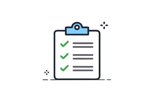 clean mono line checklist task icon layout