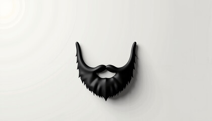 Black beard icon on a white background representing men's grooming infographic  