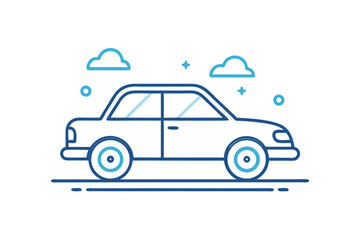 Fototapeta premium car minimal mono line vector icon sketch